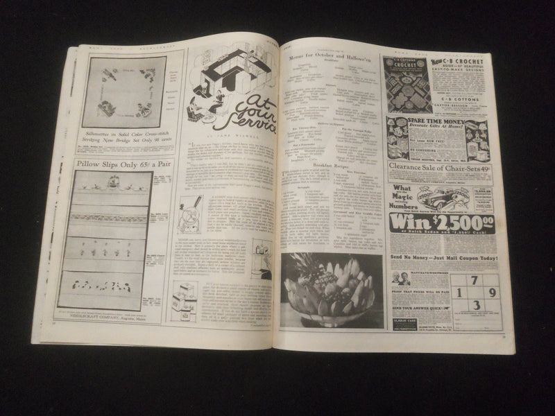 1938 OCTOBER HOME ARTS NEEDLECRAFT MAGAZINE-LIGHT FOR PLEASENTER LIVING- SP 886J