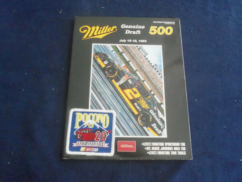 1993 JULY 16-18 MILLER GENUINE DRAFT 500 RACING PROGRAM W/PATCH - SP 3990L