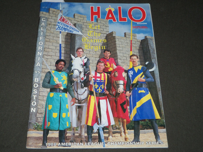 1986 ANGELS VS. REDSOX PLAYOFF BASEBALL PROGRAM - HALO MAGAZINE - J 2724