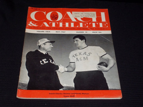 1967 MAY COACH & ATHLETE MAGAZINE - THOMAS & RANDY MATSON TEXAS A&M - E 5781