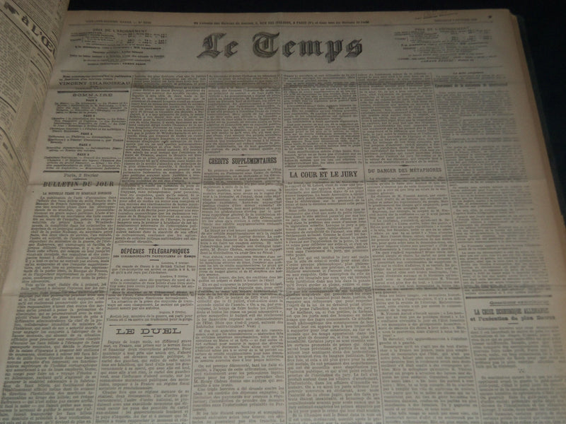 1926 JANUARY-MARCH LE TEMPS FRENCH NEWSPAPER BOUND VOLUME - VB 1