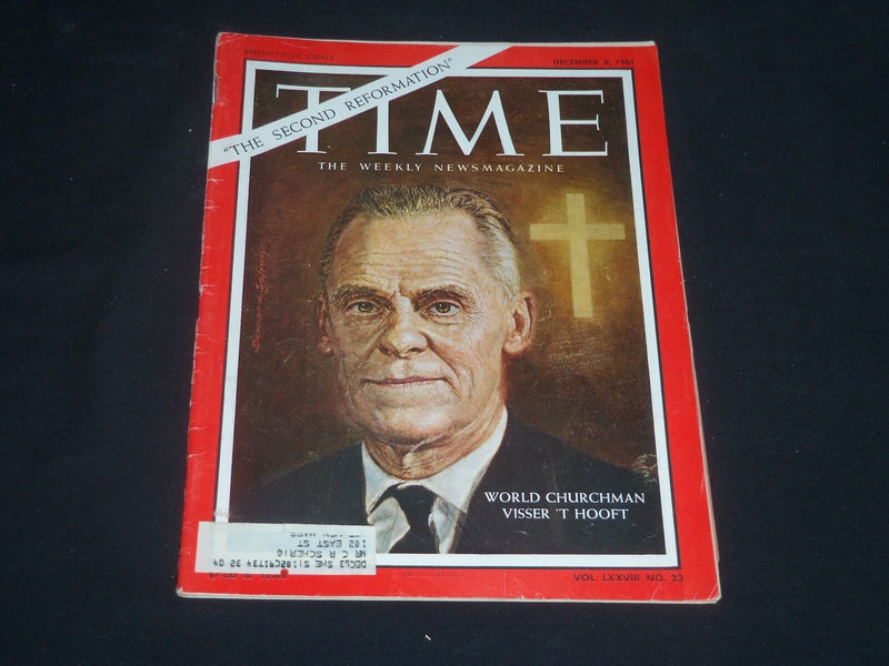 1961 DECEMBER 8 TIME MAGAZINE - VISSER 'T HOOFT, WORLD CHURCHMAN - T 1824