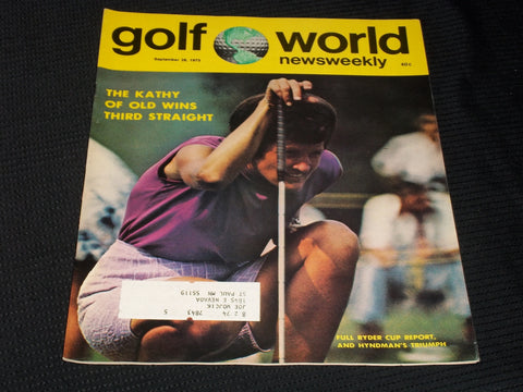 1973 SEPTEMBER 28 GOLF WORLD NEWSWEEKLY MAGAZINE - KATHY HYNDMAN - E 6142
