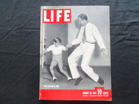 1941 AUGUST 25 LIFE MAGAZINE - FRED ASTAIRE AND SON - L 249