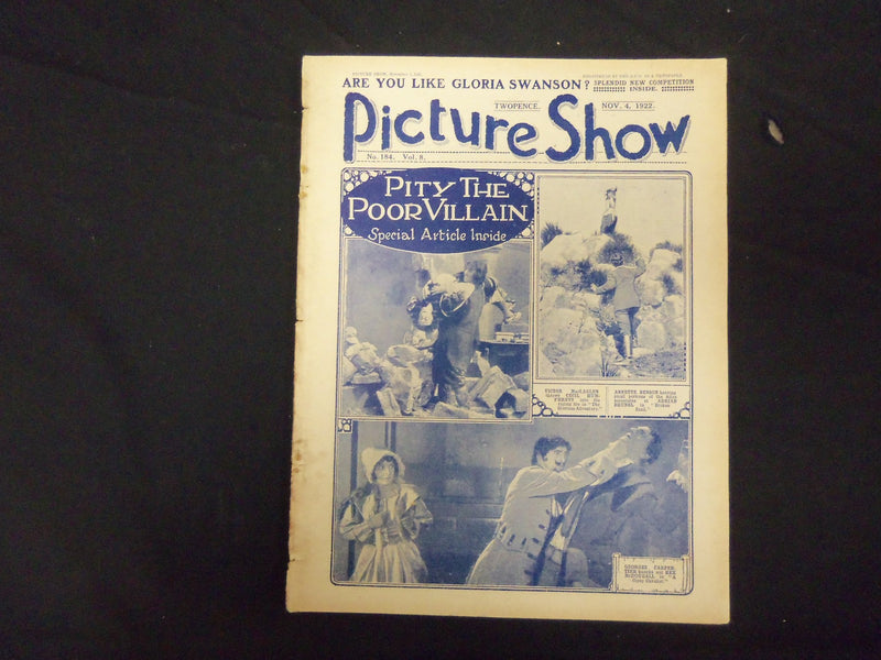1922 NOVEMBER 4 PICTURE SHOW MOVIE MAGAZINE - PITY THE POOR VILLAIN - ST 2464