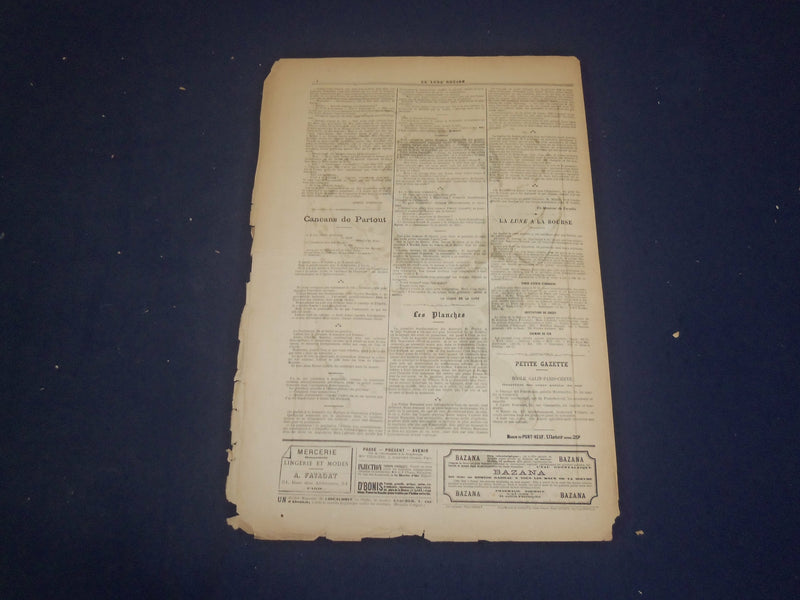 1877 NOVEMBER 4 LA LUNE ROUSSE NEWSPAPER - COMEDIEN LASSOUCHE - FRENCH - FR 3718