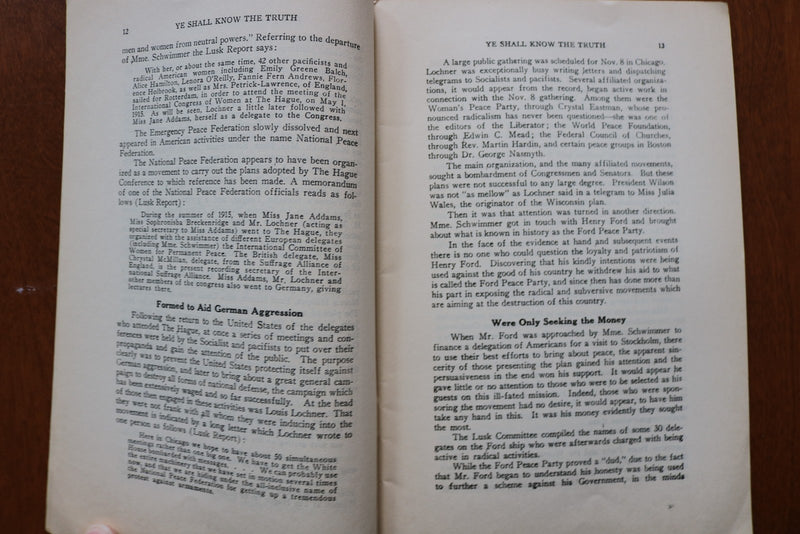 1926 YE SHALL KNOW THE TRUTH BY FRED R. MARVIN - SOFTCOVER BOOK - K 3237