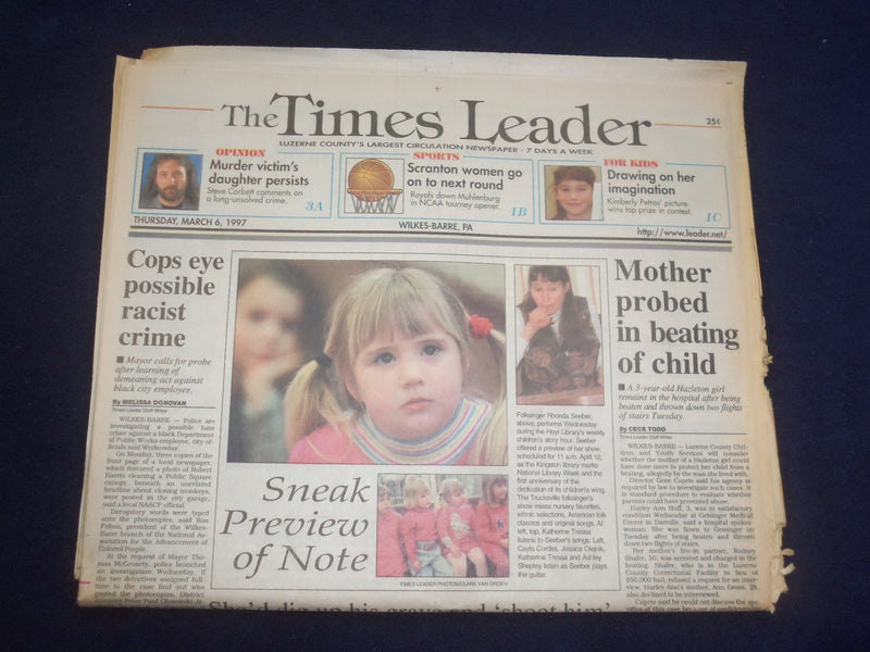 1997 MARCH 6 WILKES-BARRE TIMES LEADER - MOTHER PROBED IN CHILD BEATING- NP 8179