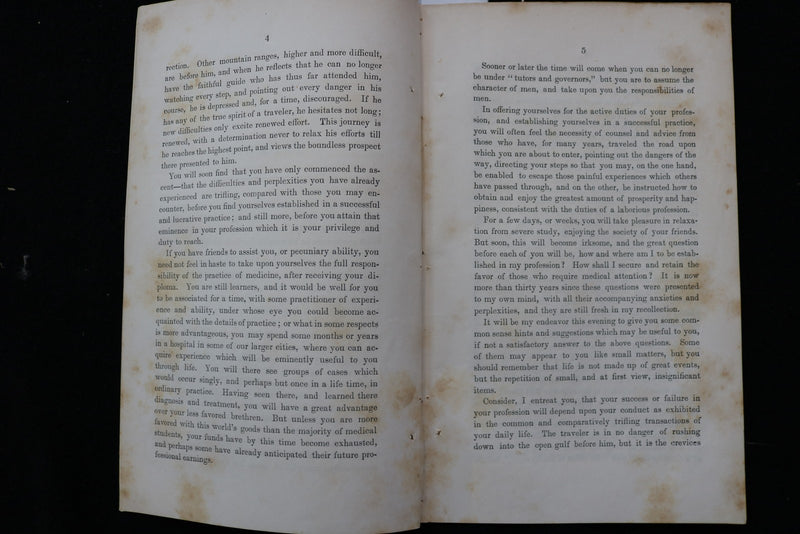 1856 YALE COLLEGE DOCTOR OF DEGREE IN MEDICINE ADDRESS SOFTCOVER BOOK - K 2892