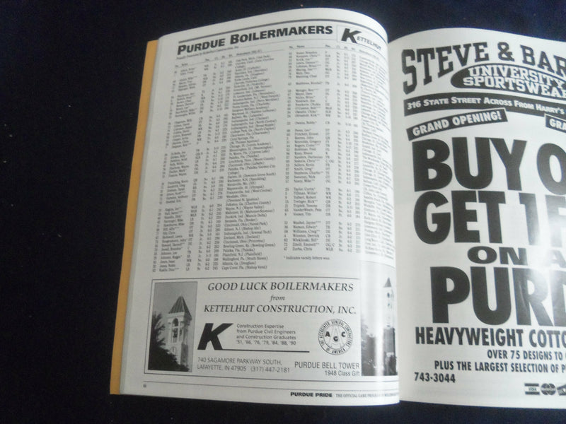 1995 OCTOBER 14 FOOTBALL PROGRAM - PURDUE UNIV VS PENN STATE UNIV - SP 1216U