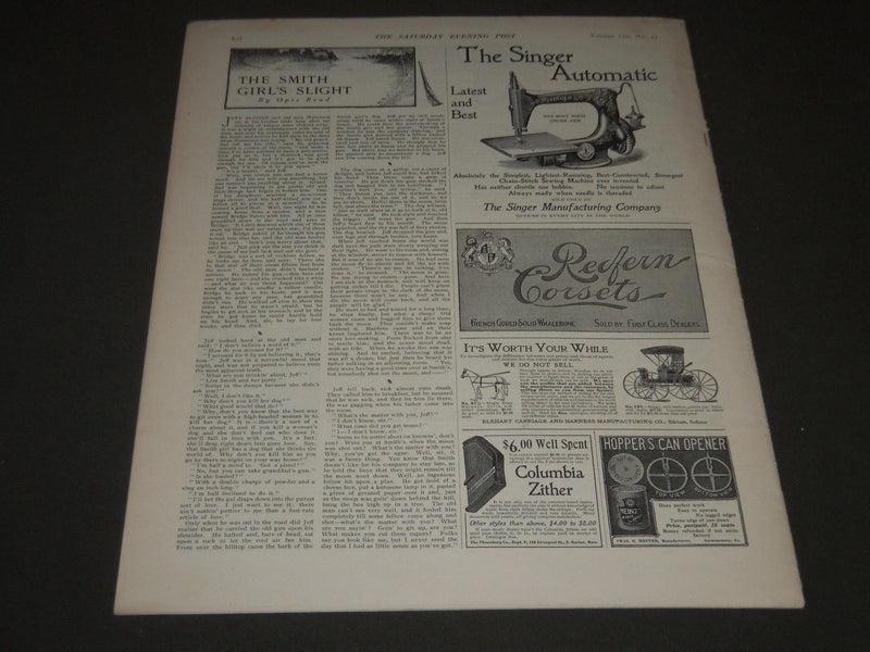 1900 MARCH 10 THE SATURDAY EVENING POST MAGAZINE - ILLUSTRATED COVER - SP 574