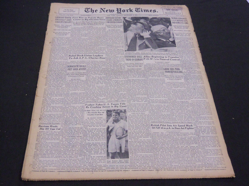 1953 SEPTEMBER 8 NEW YORK TIMES - TRABERT TAKES U. S. TENNIS TITLE - NT 4479