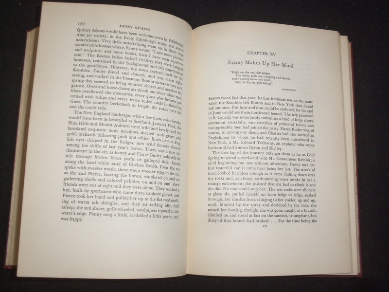 1938 FANNY KEMBLE A PASSIONATE VICTORIAN HARDCOVER BOOK BY M. ARMSTRONG- KD 9288