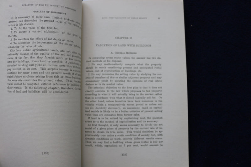 1914 THE VALUATION OF URBAN REALTY FOR TAXATION - UNIV. OF WISCONSIN - K 1475