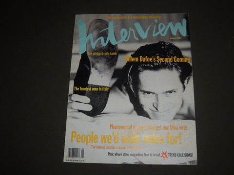 1993 JANUARY INTERVIEW MAGAZINE - WILLEM DEFOE COVER - SP 3266