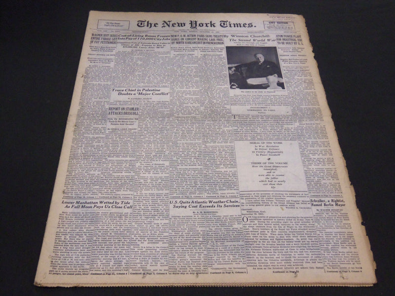 1953 OCTOBER 23 NEW YORK TIMES - THE SECOND WORLD WAR - CHURCHILL - NT 4605