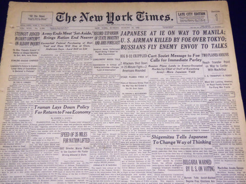 1945 AUG 19 NEW YORK TIMES - JAPANESE AT IE ON WAY TO MANILA - NT 628
