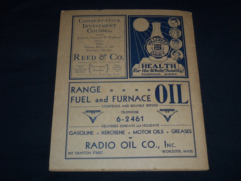 1933 JUNE WORCESTER DISTRICT TELEPHONE DIRECTORY BOOK - J 8804