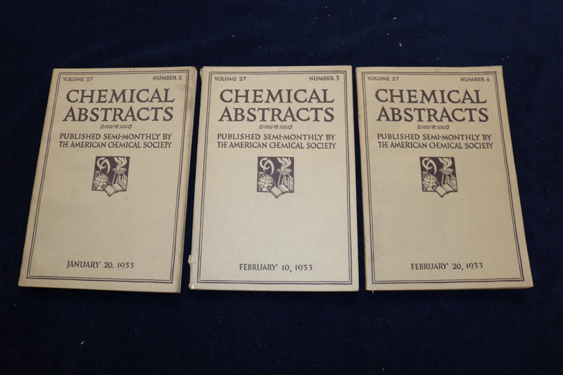 1932-1933 CHEMICAL ABSTRACTS SEMI-MONTHLY MAGAZINE - LOT OF 19 - O 3382