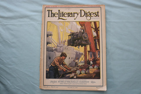 1917 OCT 27 THE LITERARY DIGEST MAGAZINE - LOADING SUPPLIES COVER - E 26607
