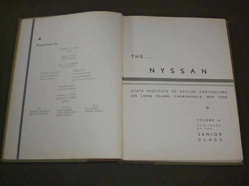 1937 THE NYSSAN STATE INSTITUTE OF APPLIED AGRICULTURE YEARBOOK - NY - YB 1121