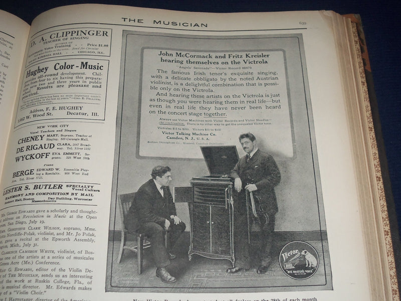 1914 JANUARY-DECEMBER THE MUSICIAN BOUND VOL NO. 19 - GREAT PHOTOS/ADS - KD 1962