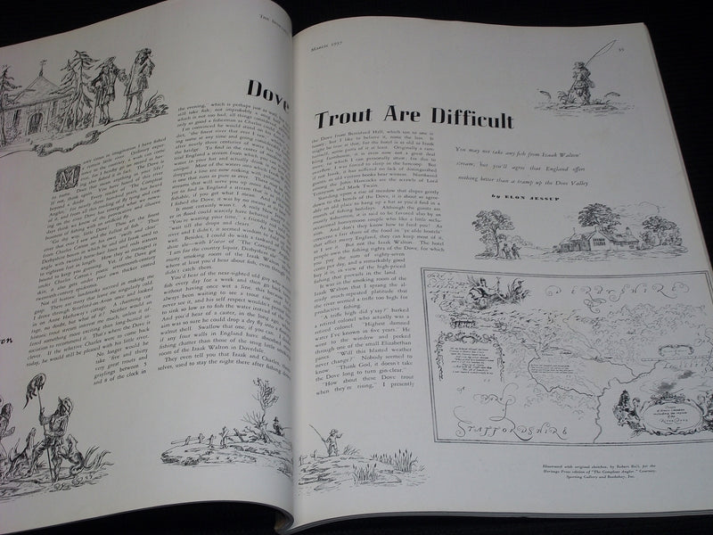 1937 MARCH THE SPORTSMAN MAGAZINE NICE ILLUSTRATED COVER & SPORTS - E 4421