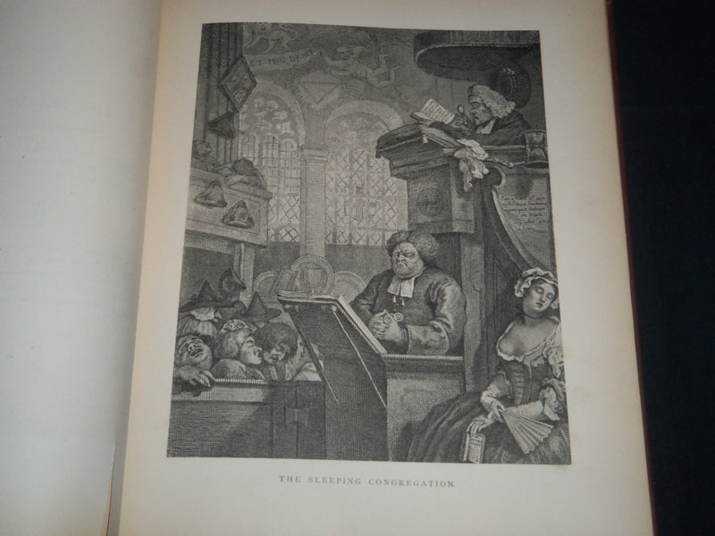 1876 THE WORKS OF WILLIAM HOGARTH VOLUME BY CHARLES LAMB - GREAT PLATES - Z 38