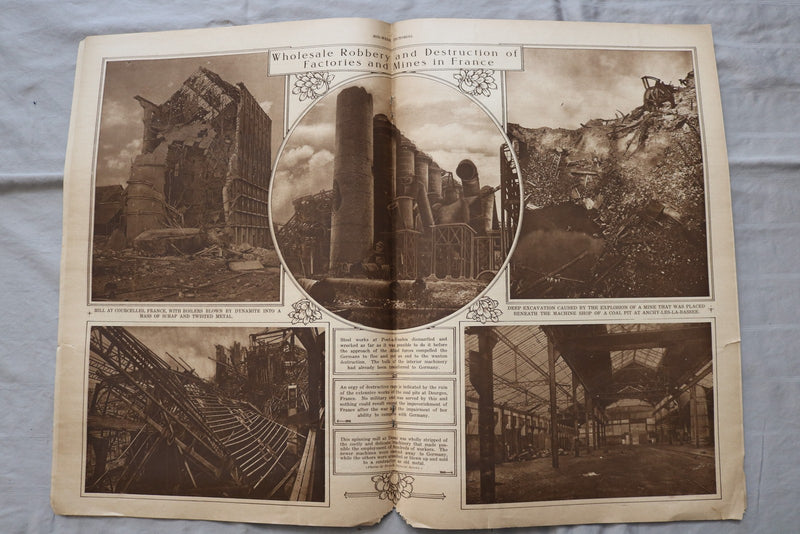 1919 JAN 23 MID-WEEK PICTORIAL MAGAZINE SECTION -DEVASTATION IN FRANCE - NP 9248