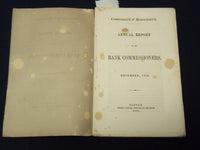 1852 DECEMBER MASSACHUSETTS BANK COMMISSIONERS ANNUAL REPORT - K 2048