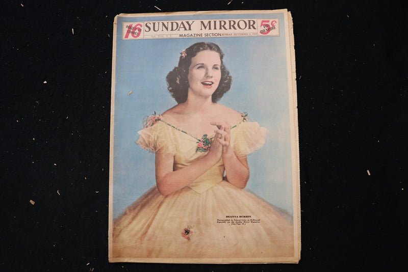 1937 SEPTEMBER 5 NY SUNDAY MIRROR MAGAZINE - DEANNE DURBIN COVER - E 26185