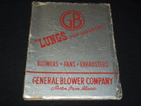 1950'S LUNGS - BLOWERS, FANS & EXHAUSTERS GENERAL BLOWER CO. CATALOG - KD 3912O