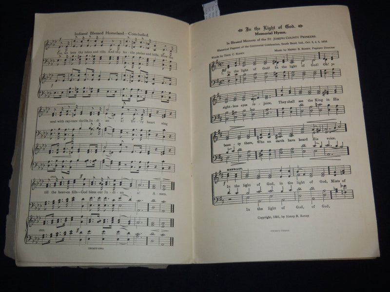 1916 ST. JOSEPH COUNTY PAGEANT PROGRAM - SOUTH BEND INDIANA - J 8735