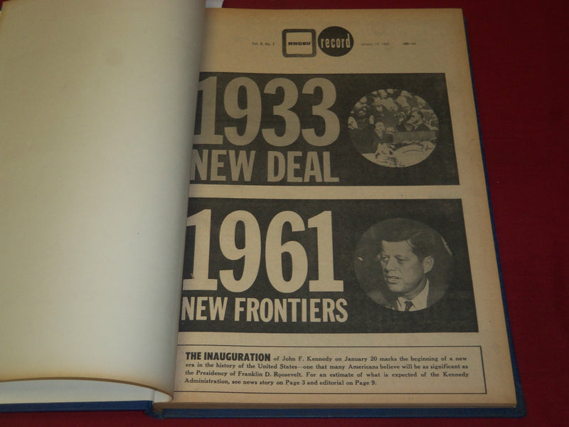 1961 RWDSU RECORD NEWSPAPER BOUND VOLUME NO. 8 - RETAIL - WHOLESALE - R 15J