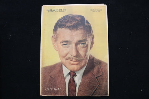 1955 MARCH 27 SUNDAY NEWS COLOROTO MAGAZINE - CLARK GABLE COVER - E 25468