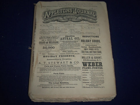 1875 JAN 2- MAR 27 APPLETONS' JOURNAL MAGAZINE BOUND VOL. - 13 ISSUES - KD 2302