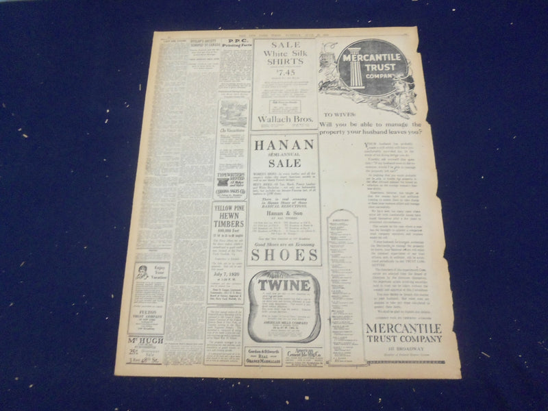 1920 JUNE 22 NEW YORK TIMES - PLAN TO BAR REED FROM CONVENTION - NT 9124