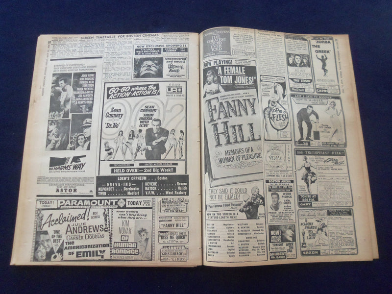 1965 MAY 21 BOSTON RECORD AMERICAN NEWSPAPER- PUPILS IN 40 MI. BUSSING - NP 6295