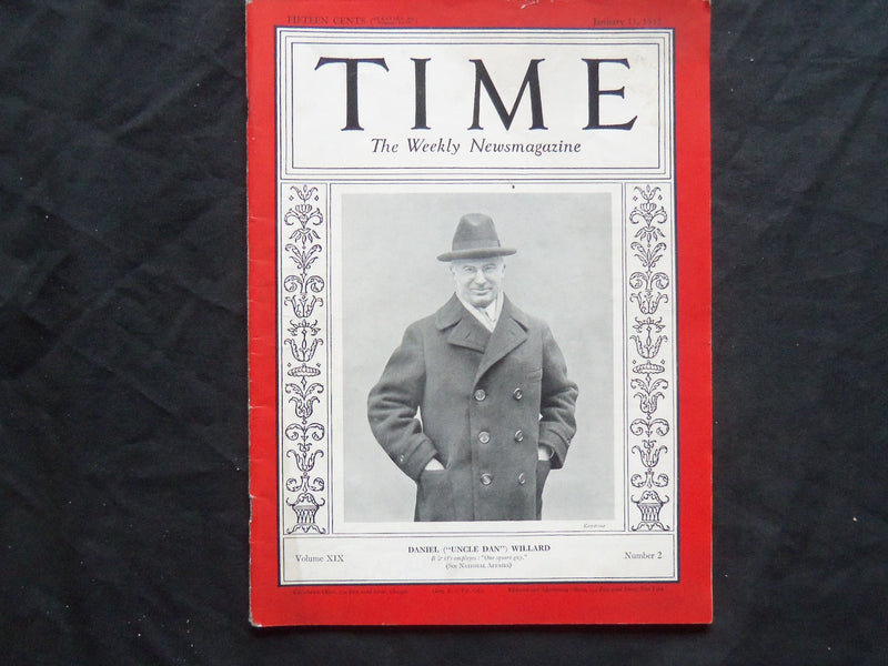 1932 JANUARY 11 TIME MAGAZINE - DANIEL WILLIARD - T 306