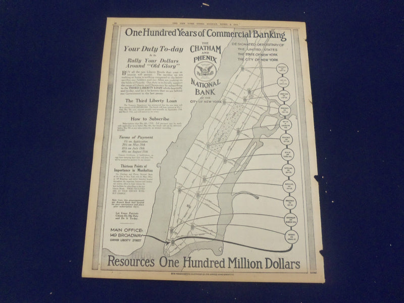 1918 APRIL 8 NEW YORK TIMES - GERMANS PUSH ON SOUTH OF THE OISE - NT 8205