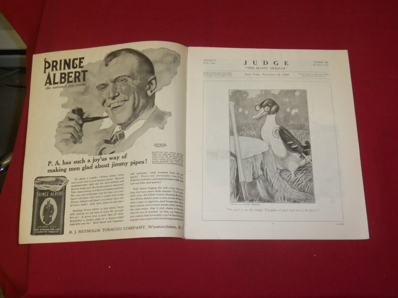 1919 NOVEMBER 22 JUDGE MAGAZINE - OFF HIS PERCH FOR ONE DAY - B 6091