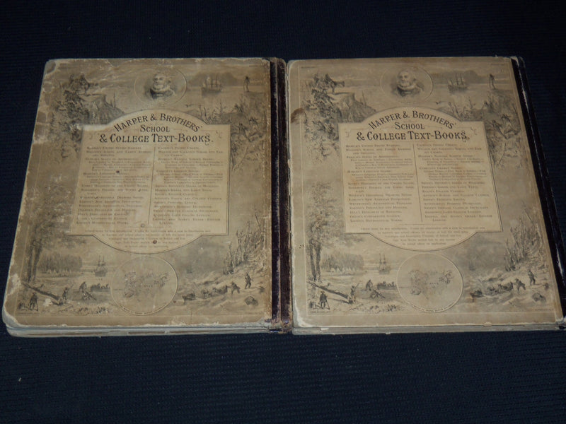 1879-1880 HARPER'S SCHOOL GEOGRAPHY ILLUSTRATED BOOKS LOT OF 2 - KD 7987