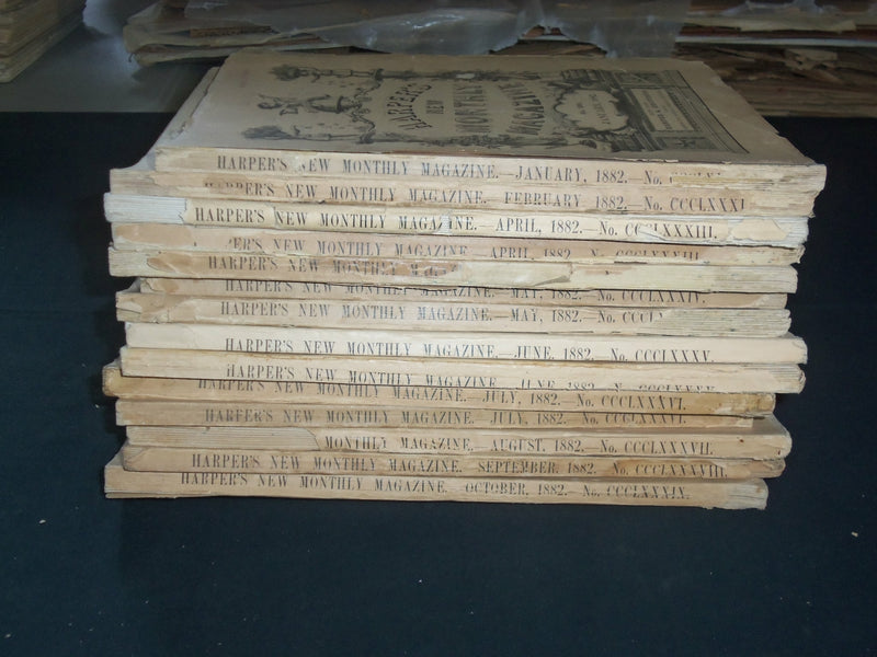 1882 HARPER'S MONTHLY MAGAZINE-LOT OF 14 ISSUES-NICE ILLUSTRATIONS & ADS-WR 466L
