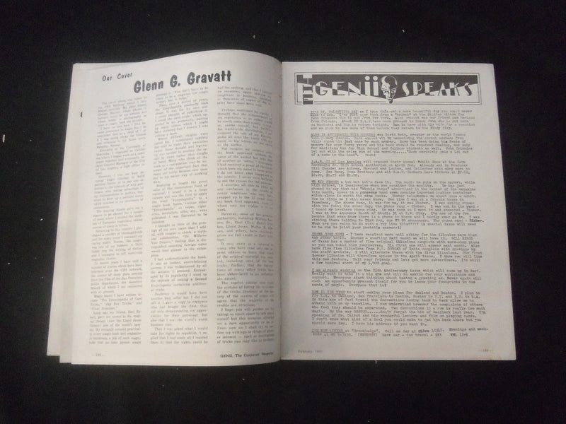 1960 FEBRUARY GENII, THE CONJURORS, MAGAZINE - GLENN G. GRAVATT COVER - B 1181ZB