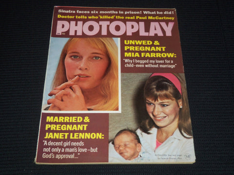 1970 JANUARY PHOTOPLAY MAGAZINE - JANET LENNON & MIA FARROW COVER - E 12500