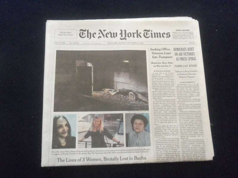 2022 OCT 16 NEW YORK TIMES - DEMOCRATS QUIET ON AID VICTORIES AS PRICES SPIRAL