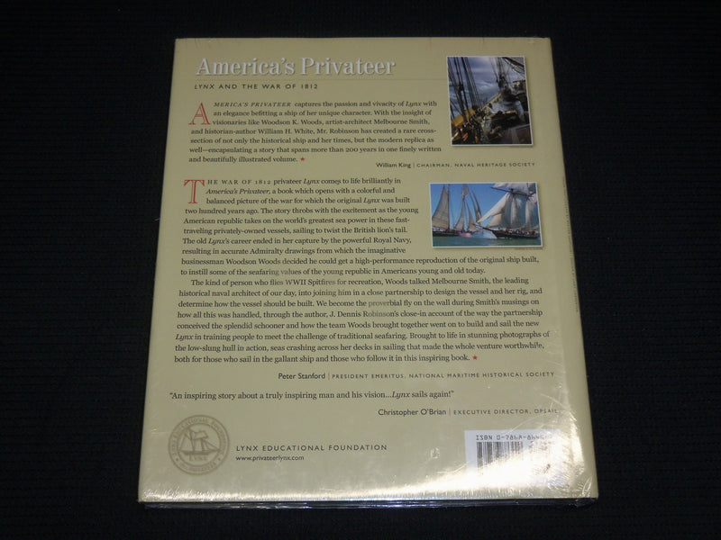 2001 AMERICA'S PRIVATEER LYNX WAR OF 1812 BOOK BY J. DENNIS ROBINSON - R 728Z