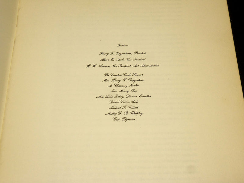 1961 PAINTINGS FROM THE ARENSBERG & GALLATIN COLLECTIONS SOFTCOVER BOOK - J 6953