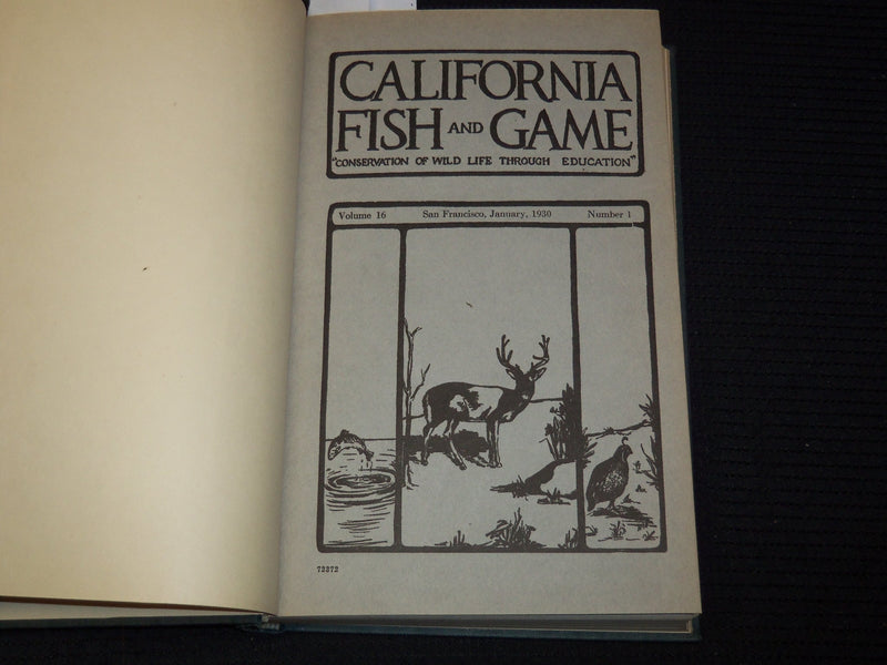 1930-1939 CALIFORNIA FISH AND GAME MAGAZINE BOUND VOLUME LOT OF 10 `- KD 10C