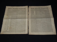 1835-1836 DAILY EVENING TRANSCRIPT NEWSPAPER LOT OF 2 - BOSTON - K 76